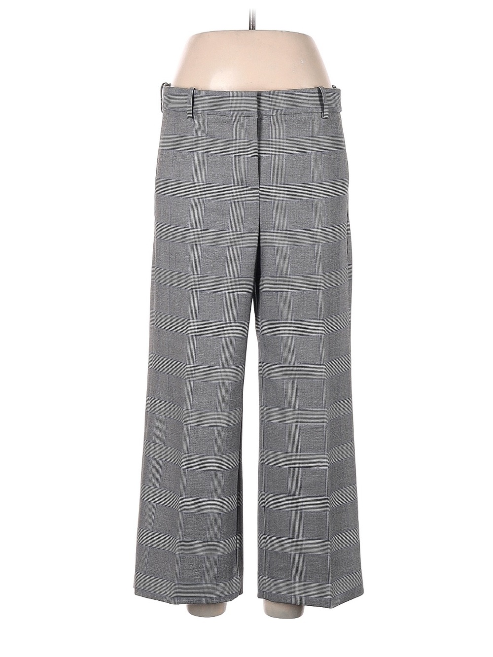 J. Crew Gray Glen Plaid Cropped Wide-Leg Pants